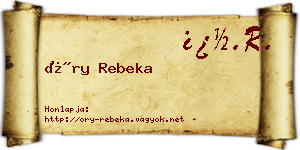 Őry Rebeka névjegykártya
